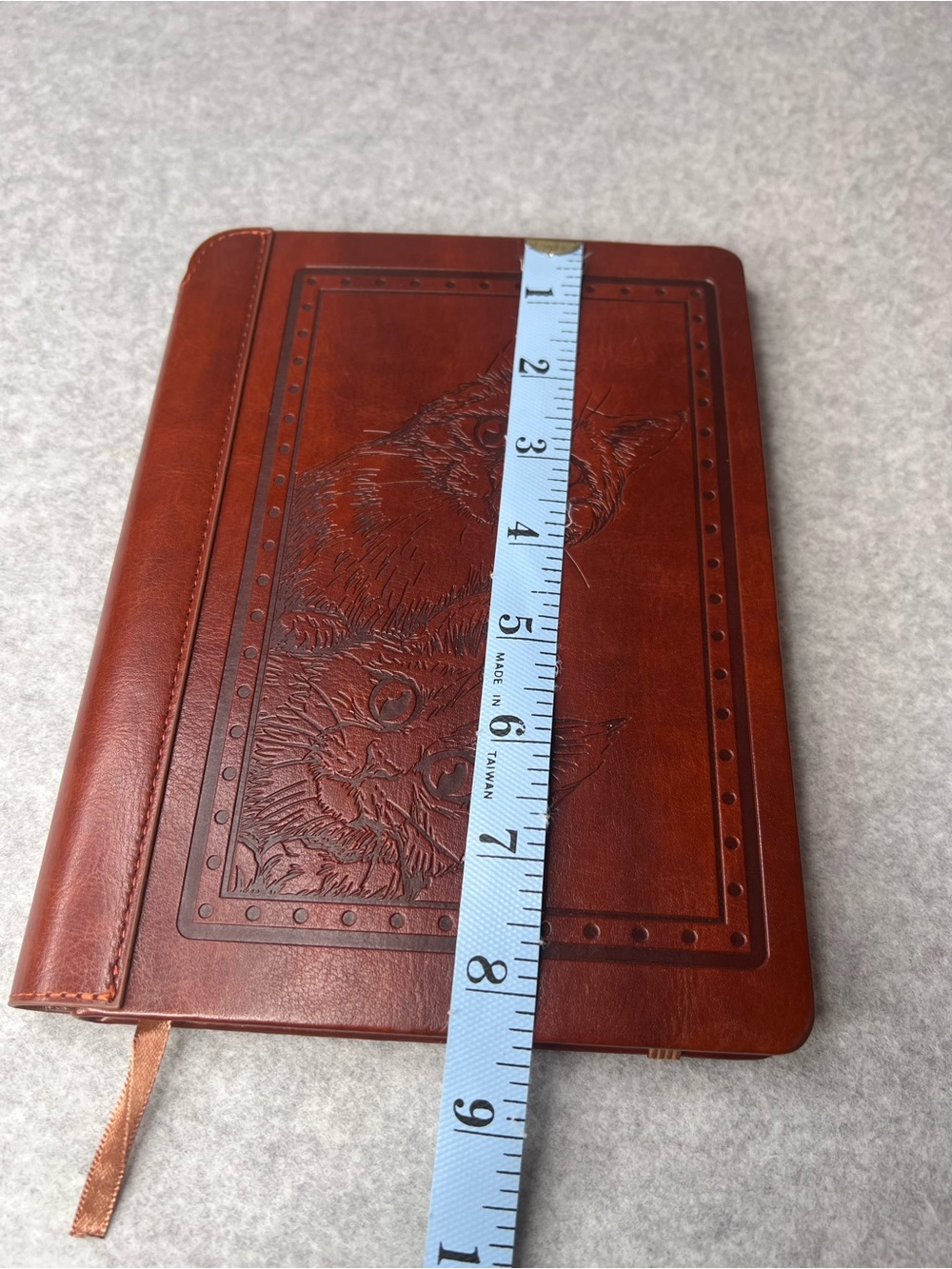 Vegan Leather Hardcover Cat 192 Page Lined Brown Journal - Picture 9 of 10